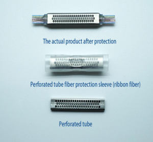 Perforated tube fiber protection sleeve